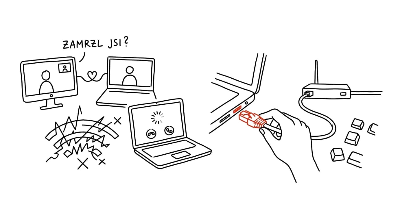 Ilustrace k článku: Trhaný videohovor? Kabel spraví, co Wi-Fi nezvládá