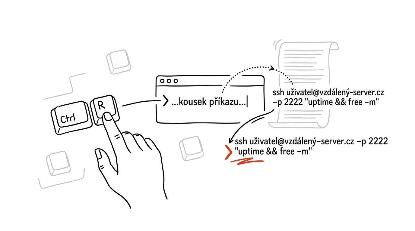 Ilustrace k článku: Ctrl+R v terminálu: napište kousek příkazu, historie ho najde
